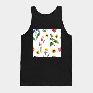 Seamless plants pattern. Floral decorative illustration Tank Top